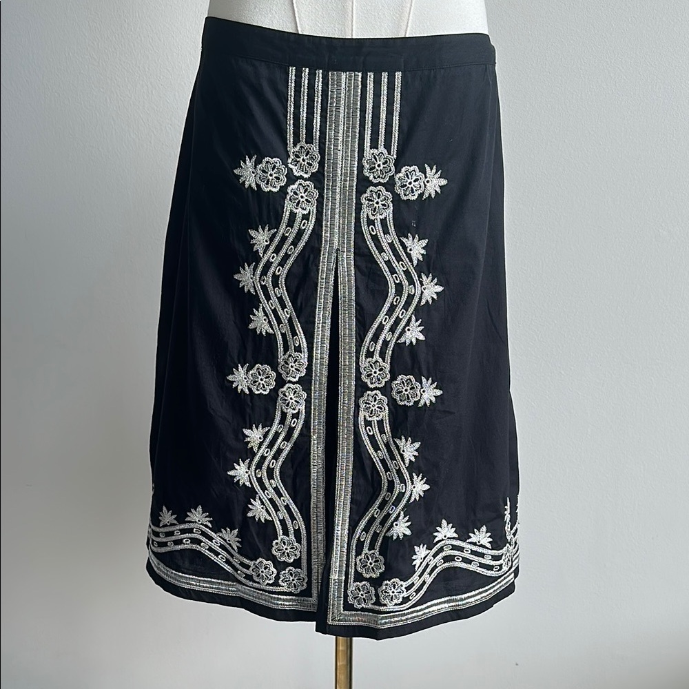 Vintage Old Navy Low‎ Waist Embroidered Embellished Skirt 6 Goth Glam Elevated